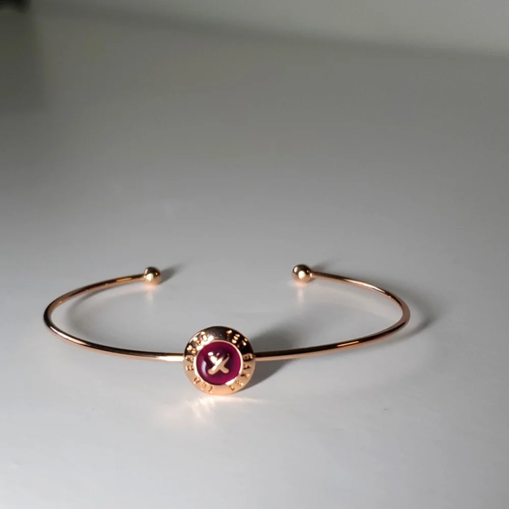 Ted Baker Elvas Rose Gold BURGUNDY Mini Button Cuff